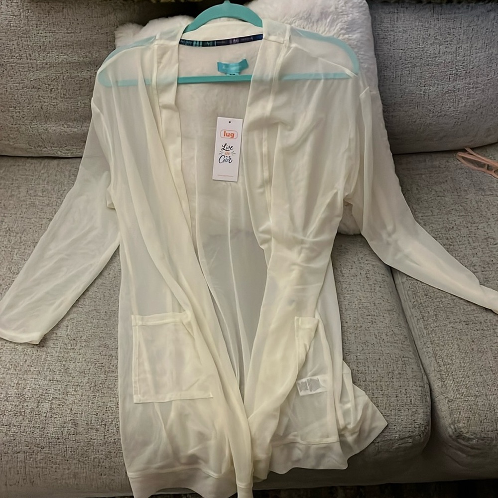 NWT NEW Lugz beach cover up, ivory mesh, medium